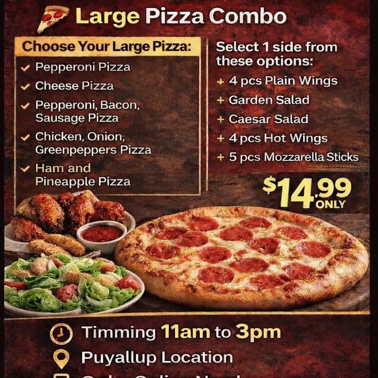 Lunch - Large Pizza Combo.