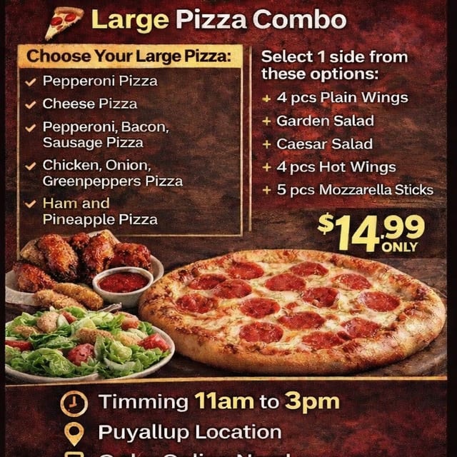 Lunch - Large Pizza Combo.