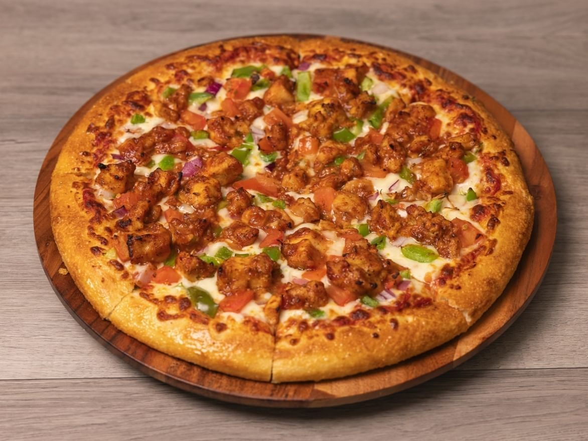 Halal BBQ Chicken Pizza.