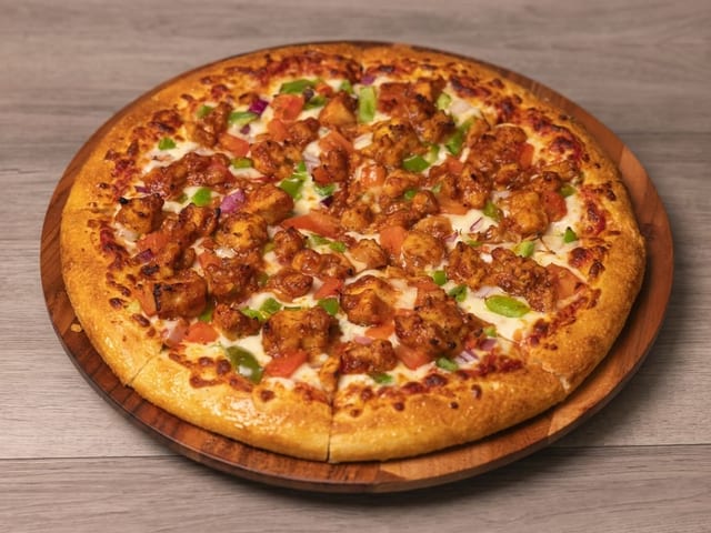 Halal BBQ Chicken Pizza.