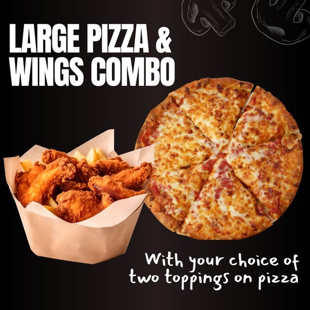 Large Pizza & Wings Combo.