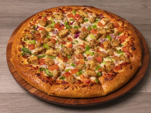 Halal Chicken Pizza.
