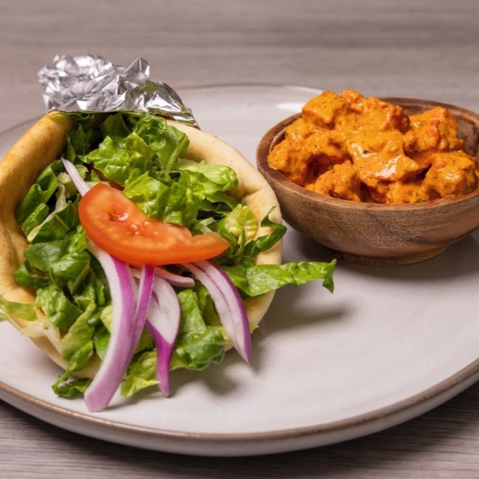 Butter Chicken Wrap.